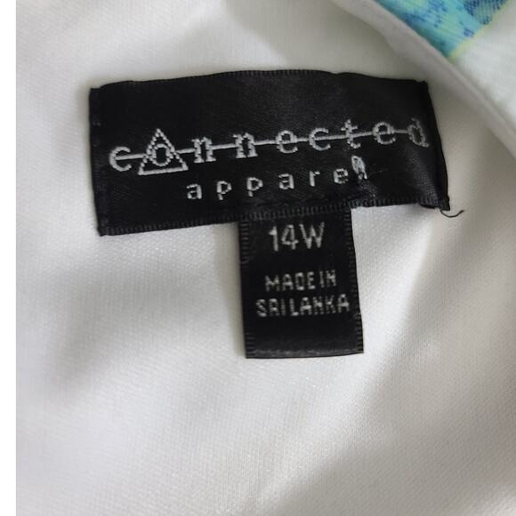 Connected floral blue , green dress sleeveless v neck sz 14W - Picture 9 of 10